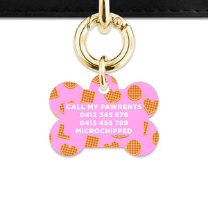 Pink Waffles Pattern Pet ID Tag
