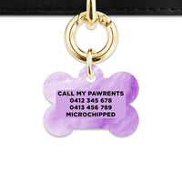 Light Purple Marble Pet ID Tag