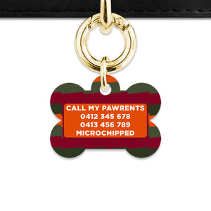 Green And Orange Spooky Stripes Pet ID Tag