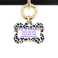 Pastel Leopard Print Pet ID Tag