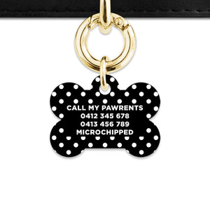 Black And White Polka Dots Pet ID Tag