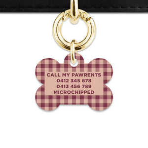 Winter Gingham Pet ID Tag