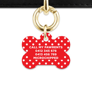 Red And White Polka Dots Pet ID Tag