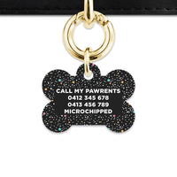 Black Pastel Stars Pet ID Tag