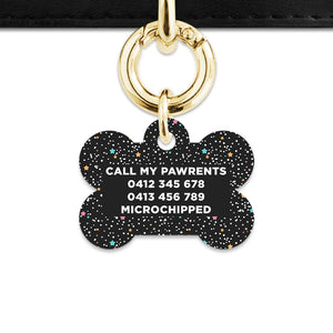 Black Pastel Stars Pet ID Tag