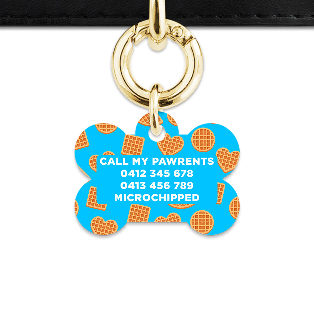 Blue Waffles Pattern Pet ID Tag