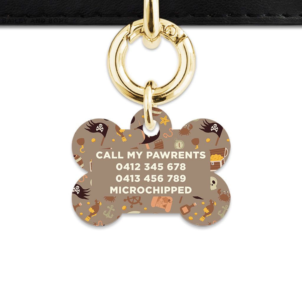 Pirates Pattern Pet ID Tag