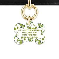Olive Pattern Pet ID Tag