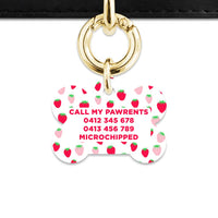 Pink And Red Strawberries Pet ID Tag