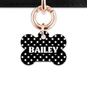 Black And White Polka Dots Pet ID Tag