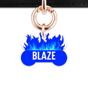 Blue Flames Pet ID Tag