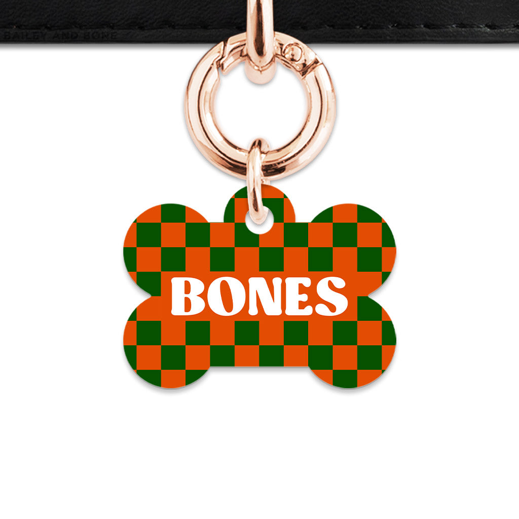 Halloween Checkers Pet ID Tag