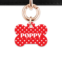 Red And White Polka Dots Pet ID Tag