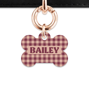 Winter Gingham Pet ID Tag