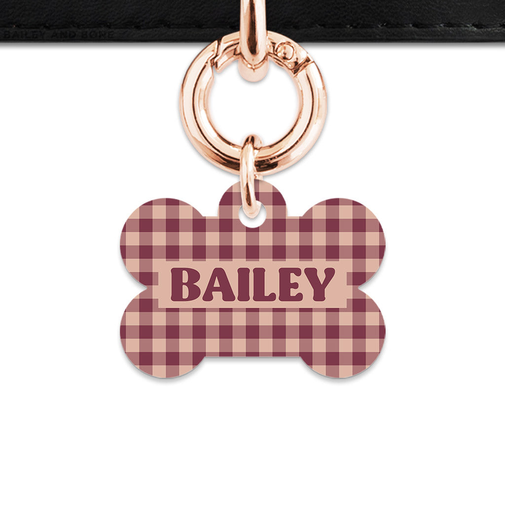Winter Gingham Pet ID Tag