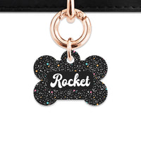 Black Pastel Stars Pet ID Tag
