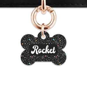 Black Pastel Stars Pet ID Tag