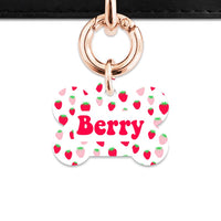 Pink And Red Strawberries Pet ID Tag