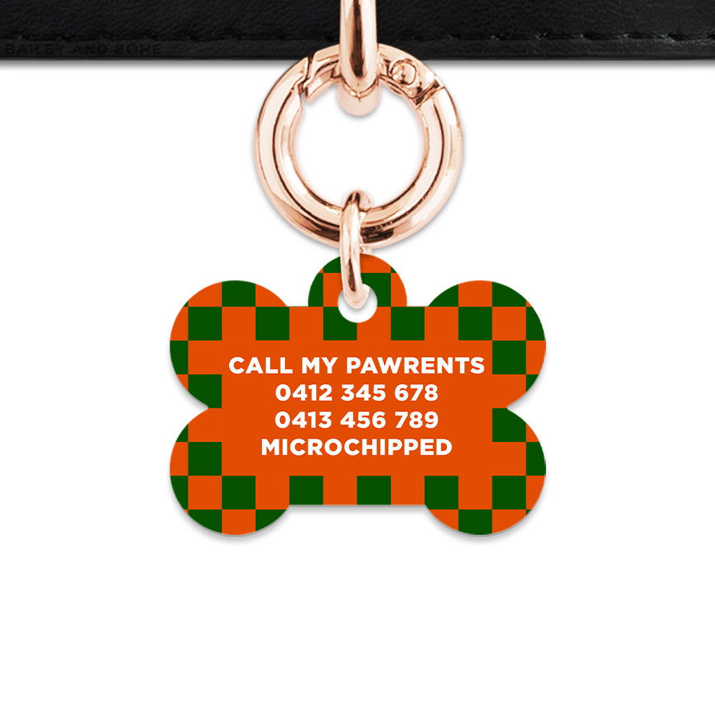 Halloween Checkers Pet ID Tag
