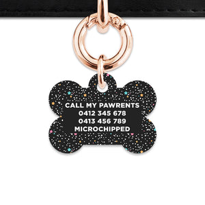 Black Pastel Stars Pet ID Tag