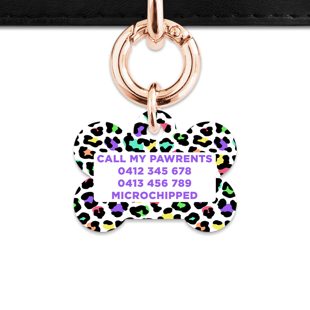 Pastel Leopard Print Pet ID Tag