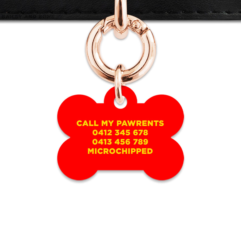 Burger Pattern Pet ID Tag