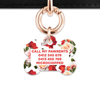 Red And White Roses Pet ID Tag