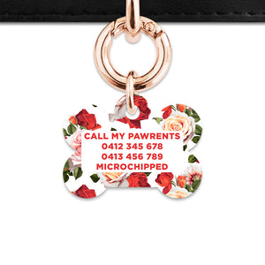 Red And White Roses Pet ID Tag