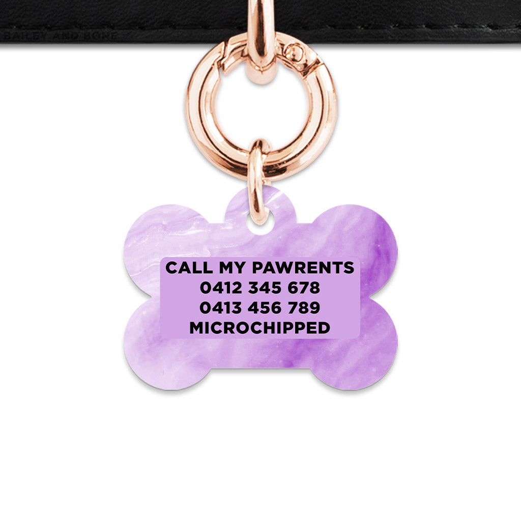 Light Purple Marble Pet ID Tag
