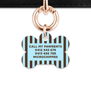 Blue And Brown Stripes Pet ID Tag