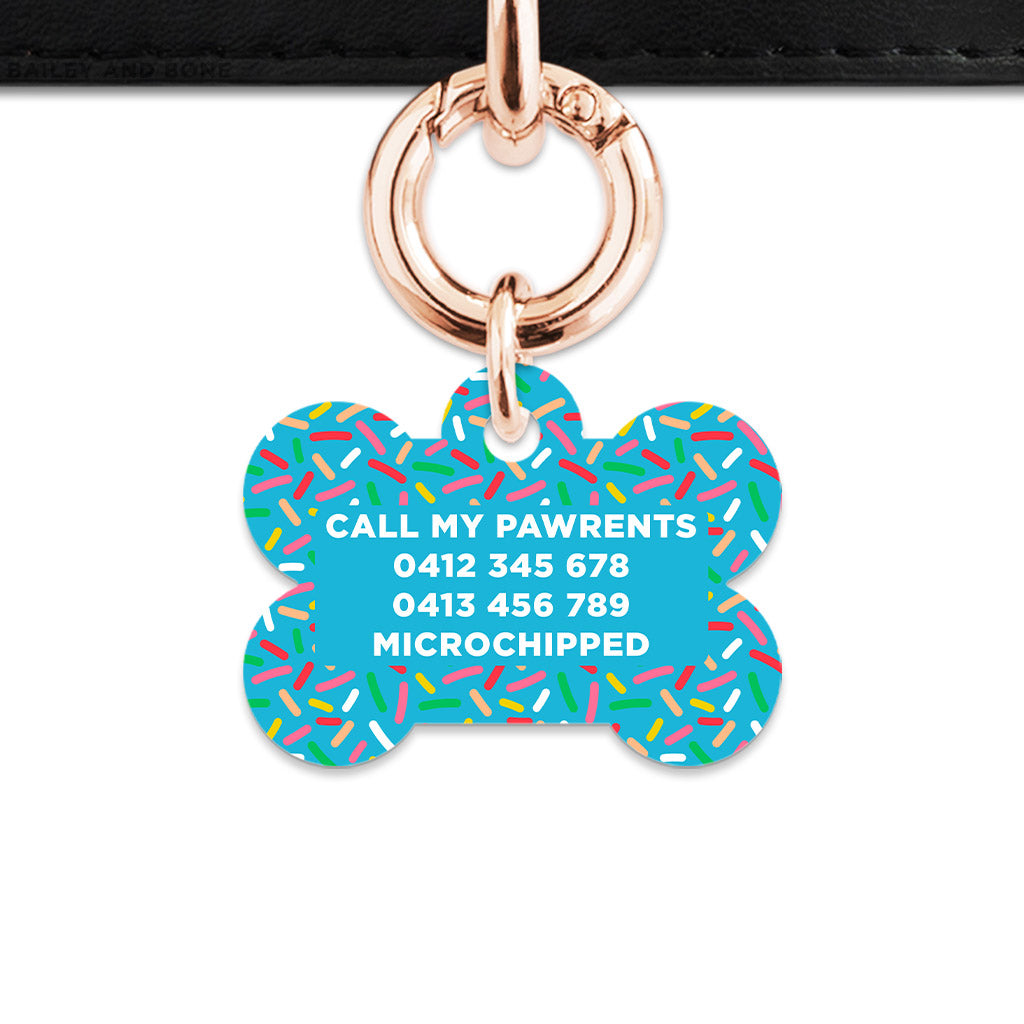 Blue Birthday Sprinkles Pet ID Tag