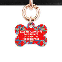 Red Paisley Pattern Pet ID Tag
