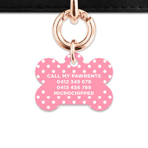 Pink And White Polka Dot Pet ID Tag