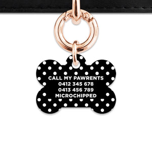 Black And White Polka Dots Pet ID Tag