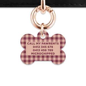 Winter Gingham Pet ID Tag