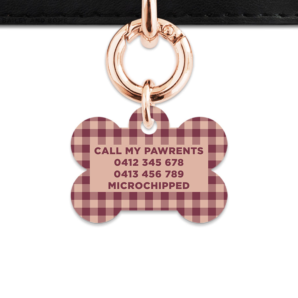 Winter Gingham Pet ID Tag