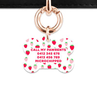 Pink And Red Strawberries Pet ID Tag