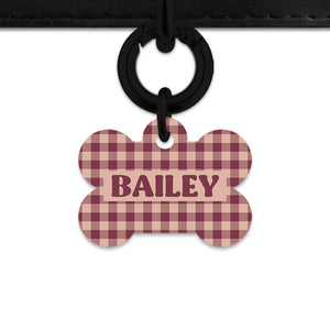 Winter Gingham Pet ID Tag