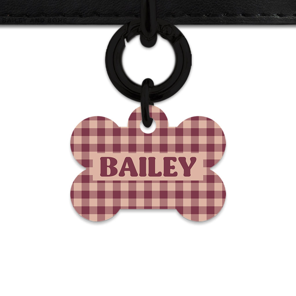 Winter Gingham Pet ID Tag