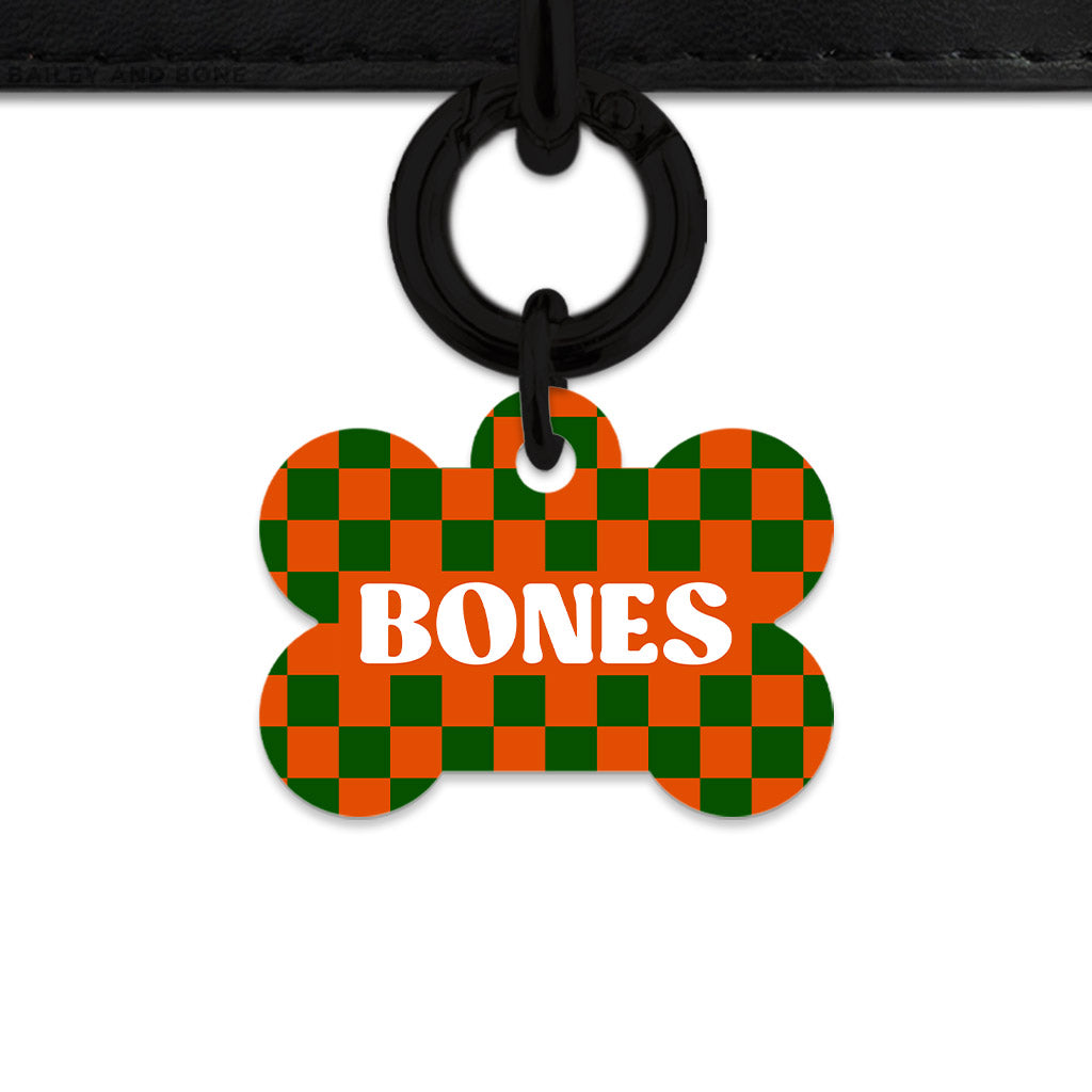 Halloween Checkers Pet ID Tag
