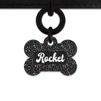 Black Pastel Stars Pet ID Tag