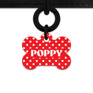 Red And White Polka Dots Pet ID Tag