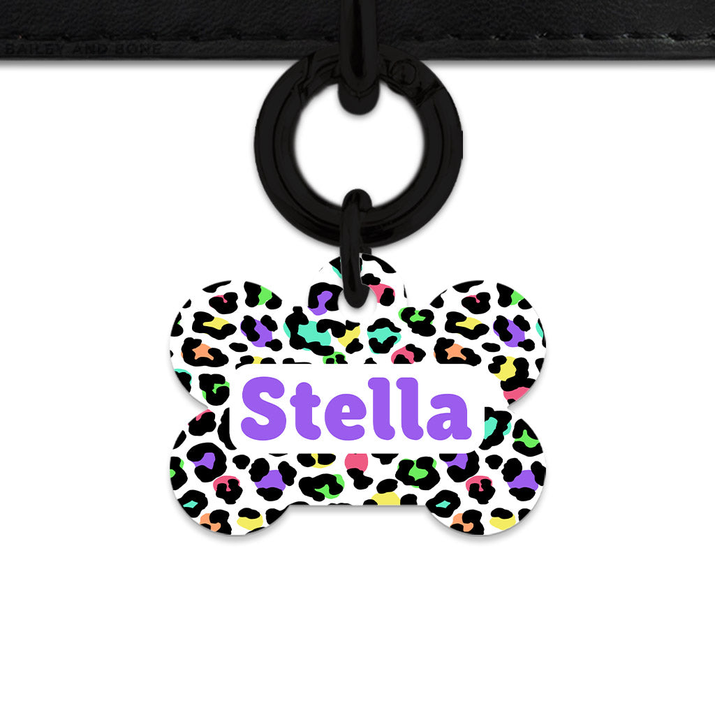 Pastel Leopard Print Pet ID Tag