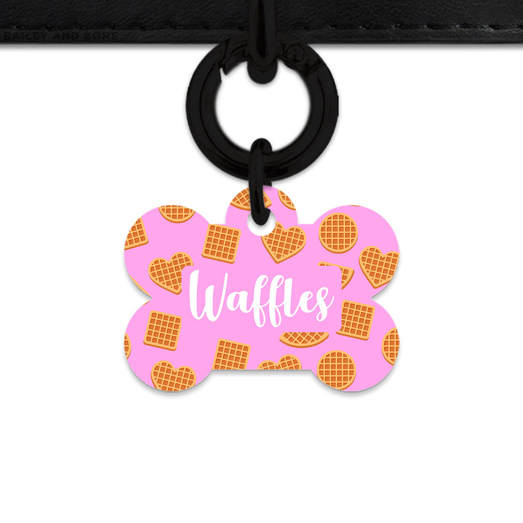 Pink Waffles Pattern Pet ID Tag