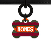 Green And Orange Spooky Stripes Pet ID Tag