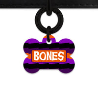 Purple And Orange Spooky Stripes Pet ID Tag