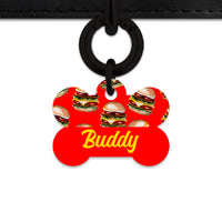 Burger Pattern Pet ID Tag