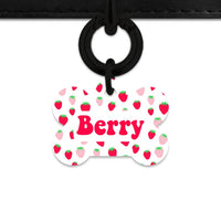 Pink And Red Strawberries Pet ID Tag