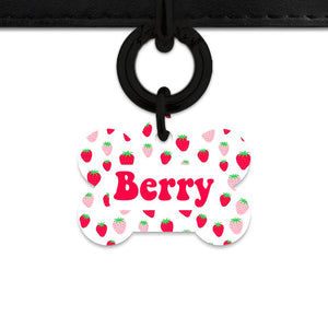 Pink And Red Strawberries Pet ID Tag