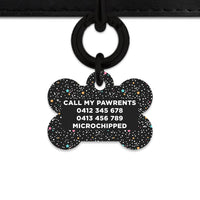 Black Pastel Stars Pet ID Tag